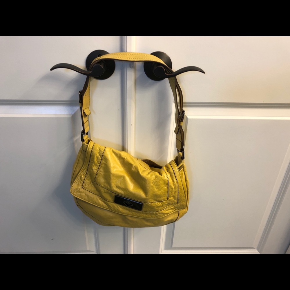 Yellow leather BCBG purse (tons of pockets!)